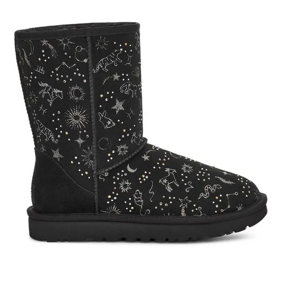 New UGG Black Classic Zodiac Short Suede Boots