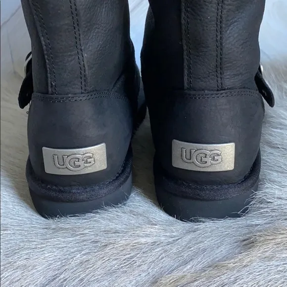 NEW UGG tall boots black leather size 5/36