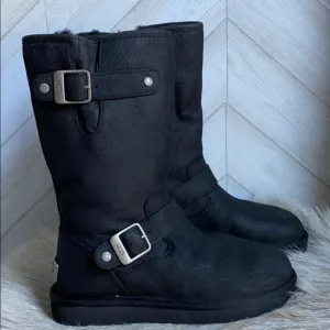 NEW UGG tall boots black leather size 5/36