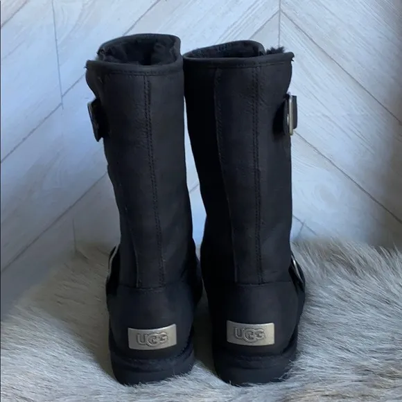 NEW UGG tall boots black leather size 5/36