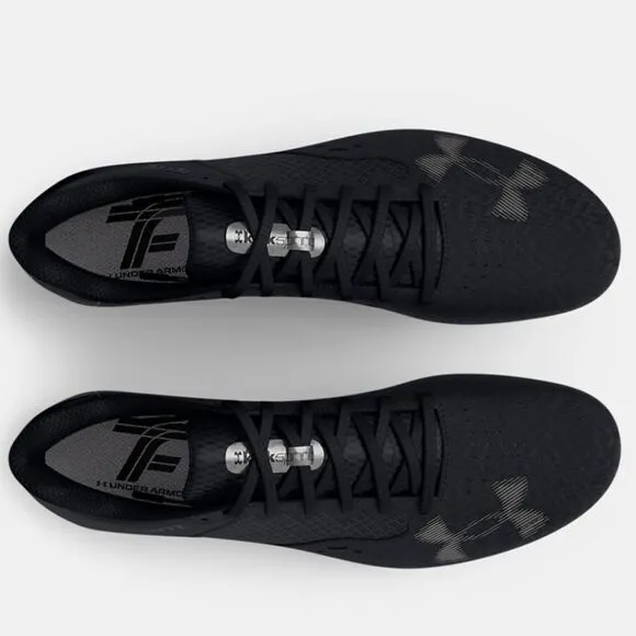 New UNDER ARMOUR Kick Sprint 4 Track racing running black white shoes M11.5/W13