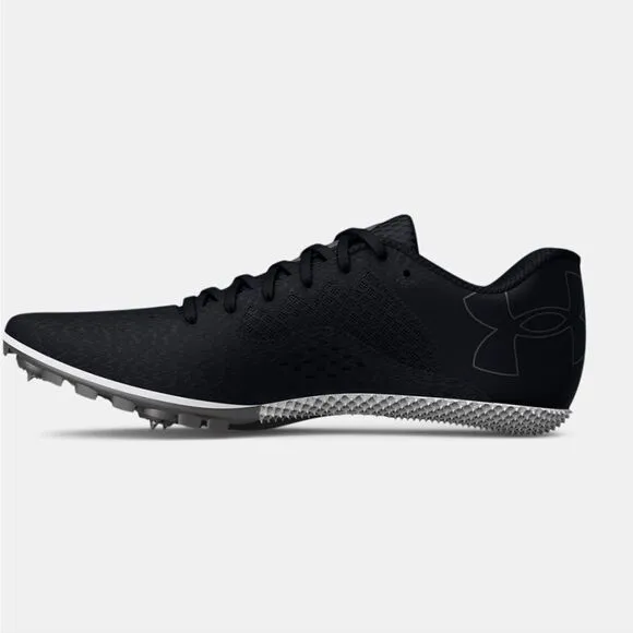 New UNDER ARMOUR Kick Sprint 4 Track racing running black white shoes M11.5/W13