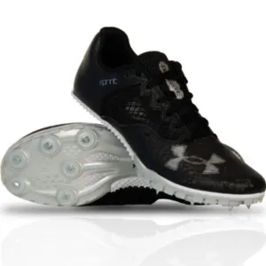 New UNDER ARMOUR Kick Sprint 4 Track racing running black white shoes M11.5/W13