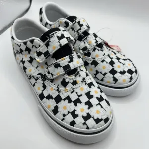 NEW VANS DOHENY Toddler Flower Daisy Checkerboard Shoes,  Size 9 Black Girls
