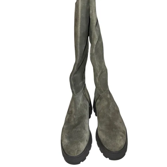 ✅New! Vince Camuto Nettrio Green Suede Lug Sole Tall Boots 9M