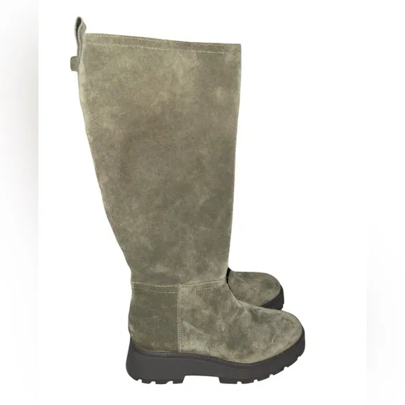 ✅New! Vince Camuto Nettrio Green Suede Lug Sole Tall Boots 9M