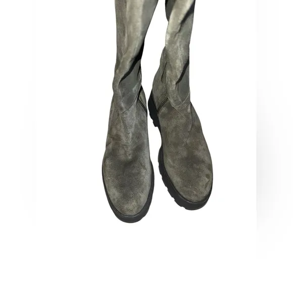 ✅New! Vince Camuto Nettrio Green Suede Lug Sole Tall Boots 9M