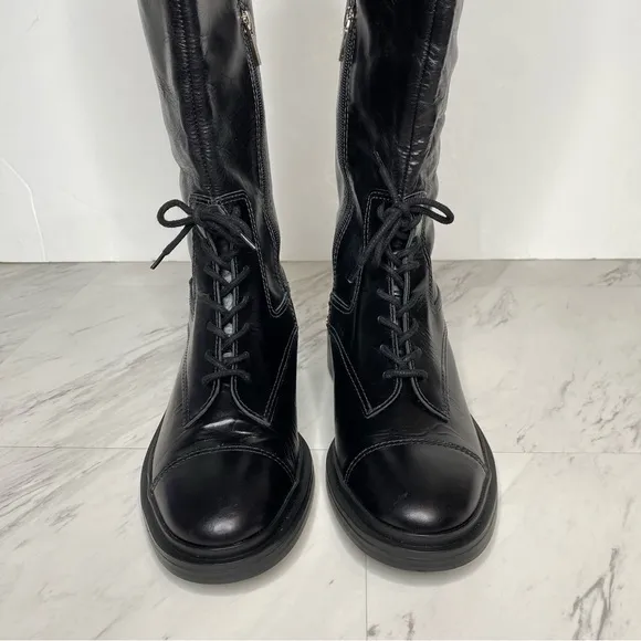 New! Vince Camuto Sirdola Black Leather Tall Boot 8 1/2 M
