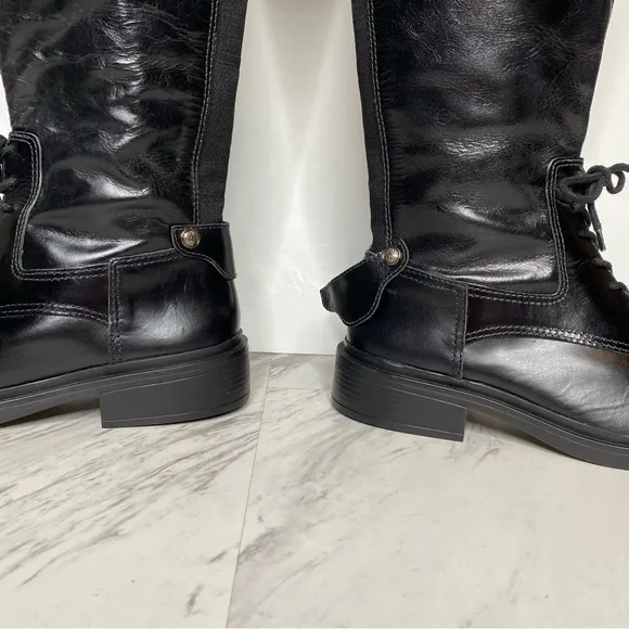 New! Vince Camuto Sirdola Black Leather Tall Boot 8 1/2 M