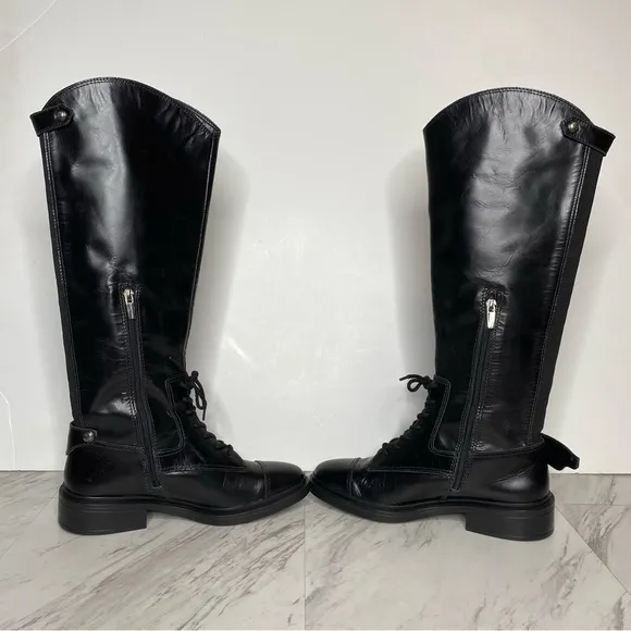 New! Vince Camuto Sirdola Black Leather Tall Boot 8 1/2 M
