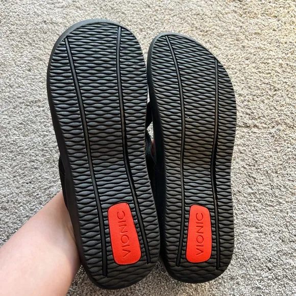 New Vionic 44Wave Black Men’s Size 13 Black Thong Flip Flops Sandals