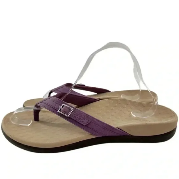 New Vionic Patty womens sandals size 10 42 purple canvas thong flip flops