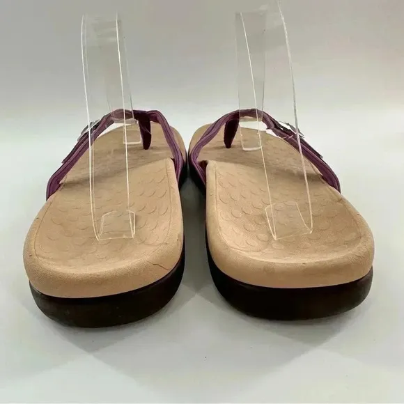 New Vionic Patty womens sandals size 10 42 purple canvas thong flip flops