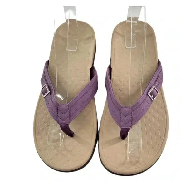 New Vionic Patty womens sandals size 10 42 purple canvas thong flip flops