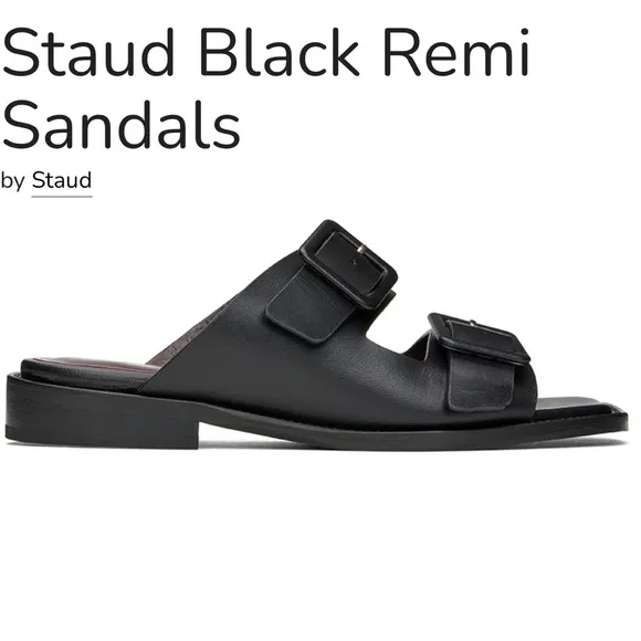 New Without Box Staud Black Remi Chunky Sandals in size 38/US 8!