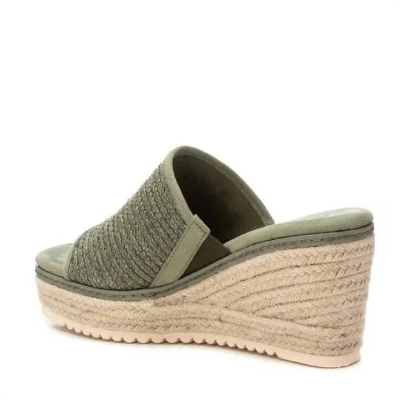 NEW XTI women's wedge sandals in dark green