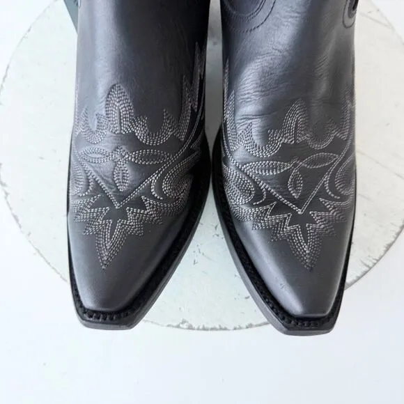 NEW Lane LEXINGTON Womens Cowboy Bootie 9.5 Black Leather Western Cowgirl Boots