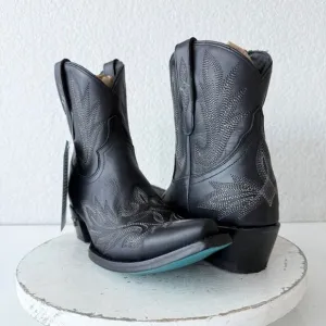 NEW Lane LEXINGTON Womens Cowboy Bootie 9.5 Black Leather Western Cowgirl Boots