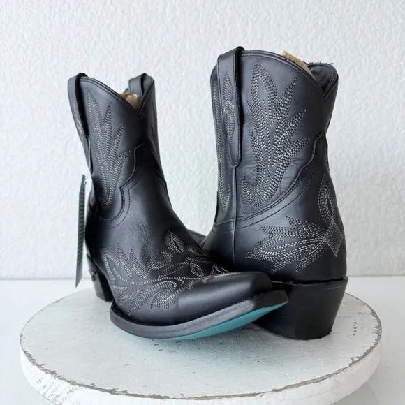 NEW Lane LEXINGTON Womens Cowboy Bootie 9.5 Black Leather Western Cowgirl Boots