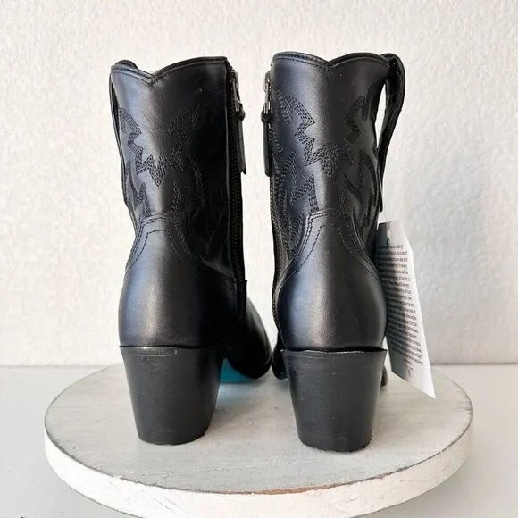 NEW Lane SMOKESHOW Womens Cowboy Bootie 6.5 Black Leather Western Cowgirl Boots