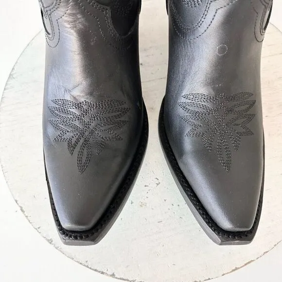 NEW Lane SMOKESHOW Womens Cowboy Bootie 6.5 Black Leather Western Cowgirl Boots