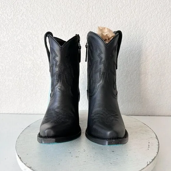 NEW Lane SMOKESHOW Womens Cowboy Bootie 6.5 Black Leather Western Cowgirl Boots