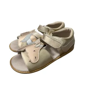 **NFS. Livie Luca Gold Rose Glitter Unicorn Leather Strappy Sandals Girls 2