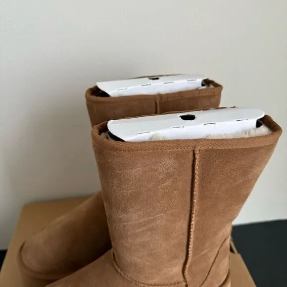 NIB NWT UGG Classic New Heights Short Women’s Sterling Boots Size 9 Chestnut