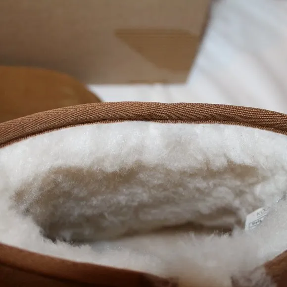 NIB UGG KOOLABURRA GIRL'S CLASSIC SHORT SUEDE FUR LINED‎ WINTER BOOTS CHESTNUT