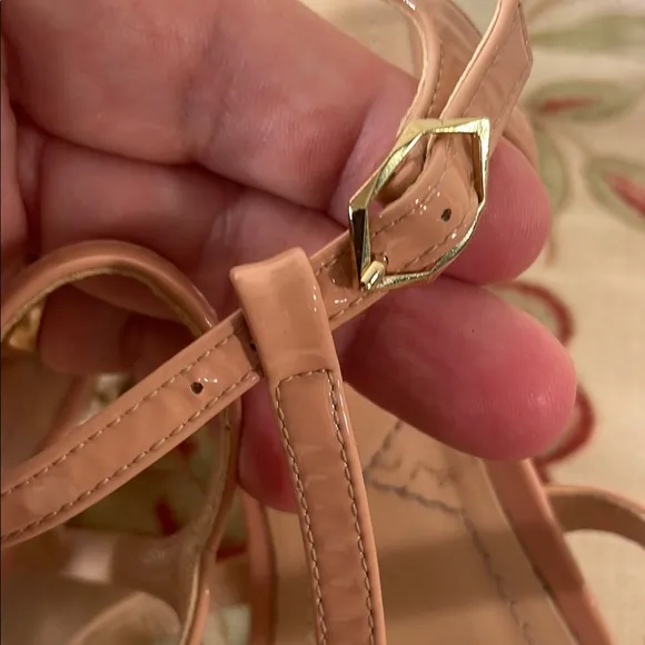 Nicholas Kirkwood Casati Praline Nude Sandals with Ankle Straps Faux Pearl Heel