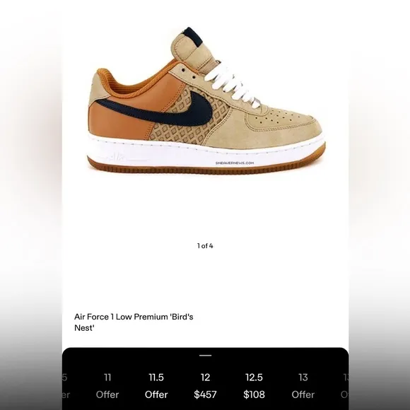 Nike Air Force 1 premium birds nest Size 12