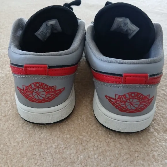 Nike Air Jordan 1 Low Women's Size 5.5 Shoes Cement Red Leather Sneakers FL