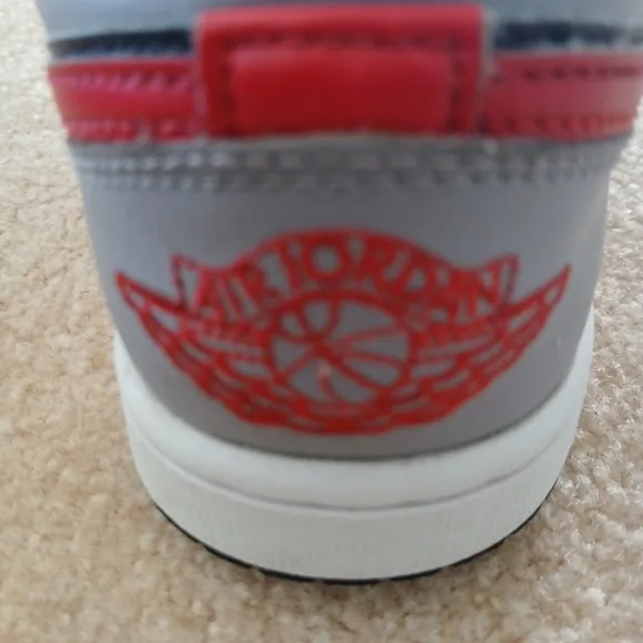 Nike Air Jordan 1 Low Women's Size 5.5 Shoes Cement Red Leather Sneakers FL