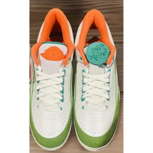 Nike Air Jordan 2 Retro Low Green Orange Women Size 10 DV6206-183 New