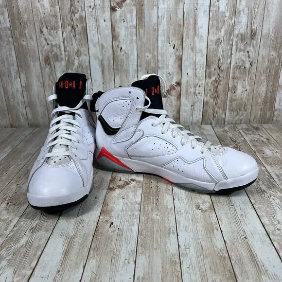Nike Air Jordan VII 7 Retro White Infrared Crimson Red Black CU9307-160 Men's 11