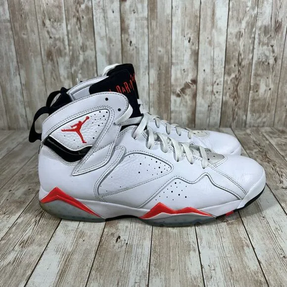 Nike Air Jordan VII 7 Retro White Infrared Crimson Red Black CU9307-160 Men's 11