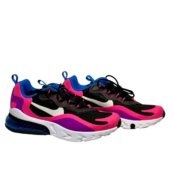 Nike Air Max 270 React Running Shoes Cushioned Sneakers Black Pink 6.5Y