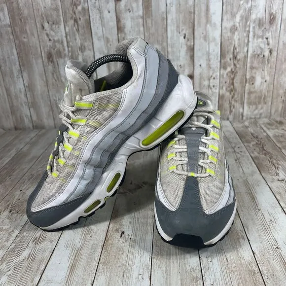 Nike Air Max 95 Retro‎ Logos Pack Men's Size 8.5 White Neon Sneakers DH8256-100