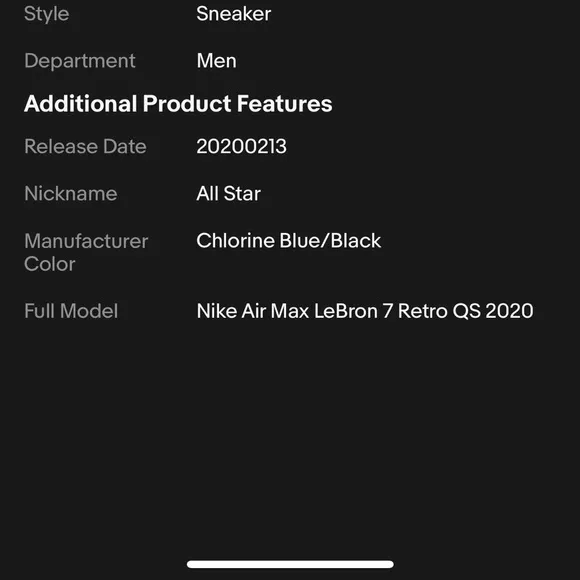 Nike Air Max LeBron VII Retro QS 2020 Men Size 11.5 Chlorine Blue Black