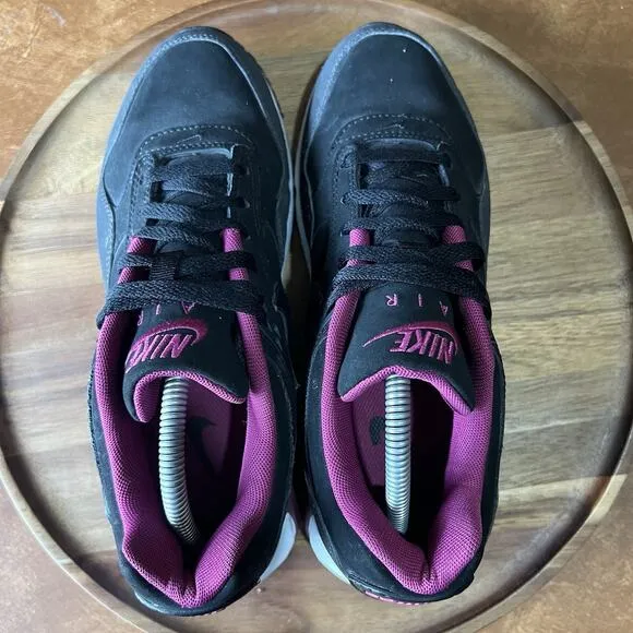 Nike Air Max Women's 8 Purple Black Lace Up Shoes Sneakers Bubble