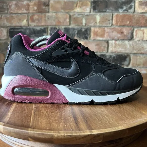 Nike Air Max Women's 8 Purple Black Lace Up Shoes Sneakers Bubble