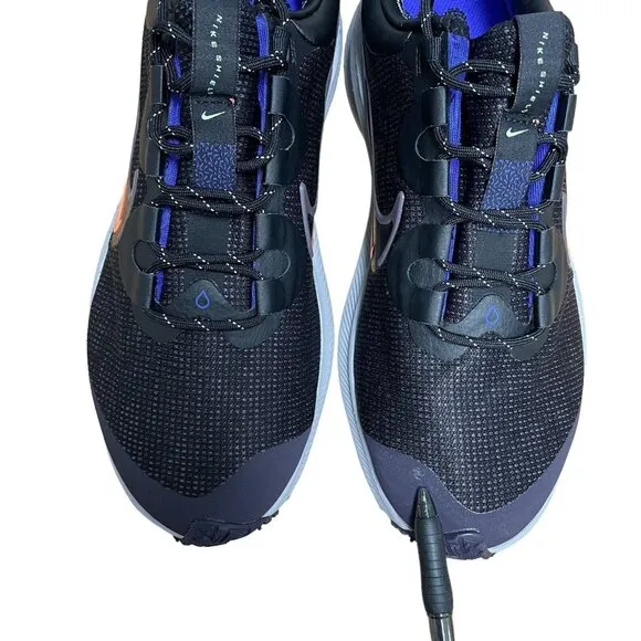 NIKE AIR ZOOM WINFLO 8 SHIELD RUNNING SHOES WOMENS SIZE 11 BLACK VIOLET ORANGE