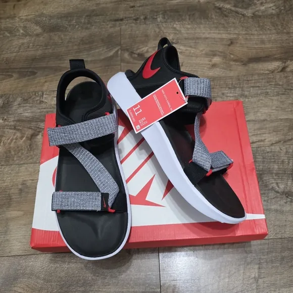 Nike Black and Gray Comfort  Sandals Men Size 11