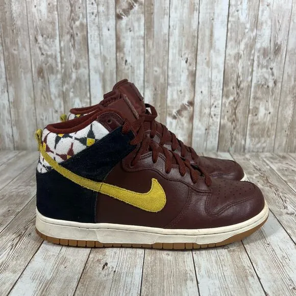 Nike Dunk High &quot; Aztec &quot; Oxen‎ Brown Lion Black 317982-203 Size US 9