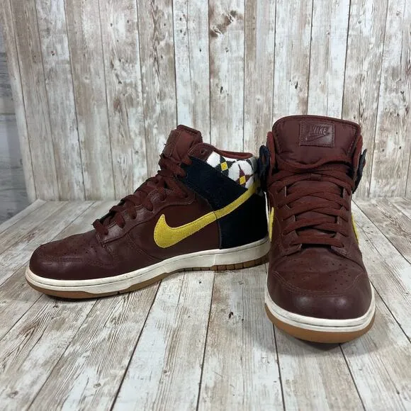 Nike Dunk High &quot; Aztec &quot; Oxen‎ Brown Lion Black 317982-203 Size US 9