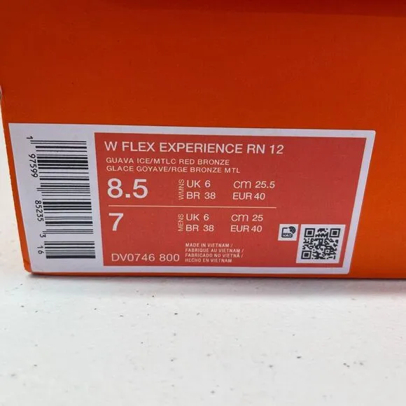 Nike Flex Experience Run 12 Running Shoes Womens 8.5/Mens 7 Guava Ice DV0746 800