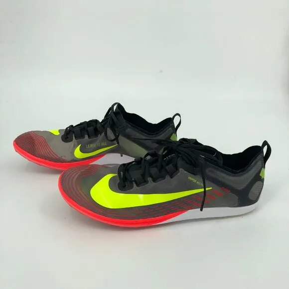 Nike Gray/Green Breathable Lightweight Athletic Shoes | Includes Original Spikes