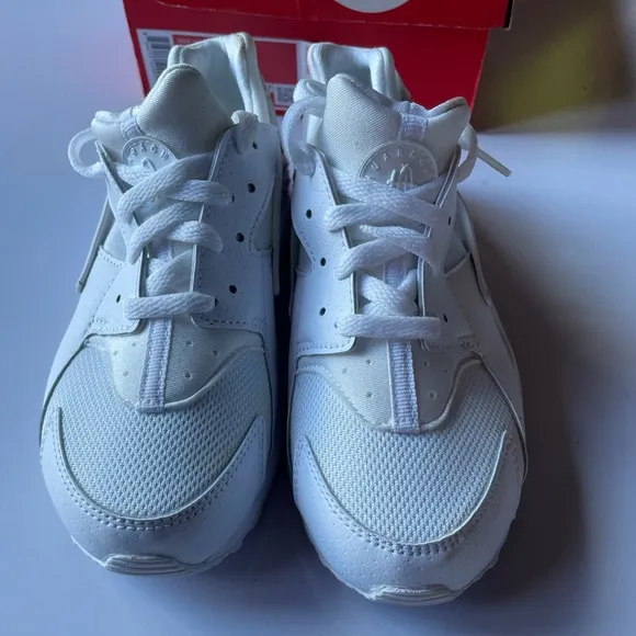 Nike Huarache Run Unisex Kid's Shoes Sneakers White Pure platinum size 1…