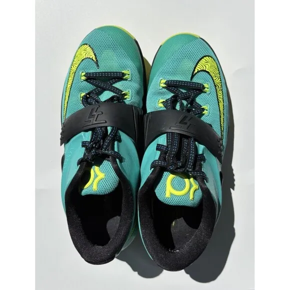 Nike KD Uprising 2014 Youth 5Y Teal Volt 653996-370 Basketball Shoes Mens 5