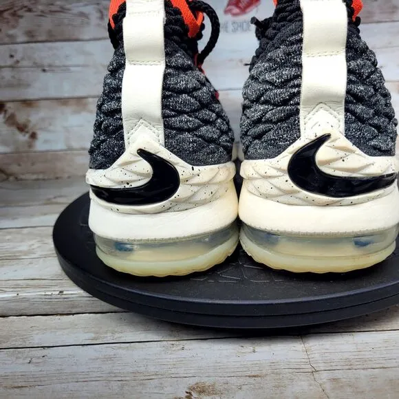 Nike LeBron 15 Youth Size 7Y &quot;Bright Crimson&quot; Black Athletic Basketball Shoes